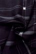 Photo11: O1126W Vintage Japanese kimono Black TSUMUGI pongee for women / Silk. Plaid Checks (Grade B) (11)
