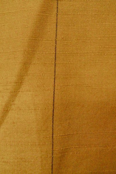 Photo7: Mint O1126X Used Japanese kimono Dark Yellow TSUMUGI pongee for women / Silk. Flower (Grade A) (7)