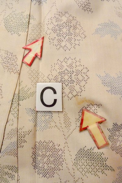 Photo16: O1126Y Vintage Japanese kimono Off White TSUMUGI pongee for women / Silk. Cross (Grade B) (16)