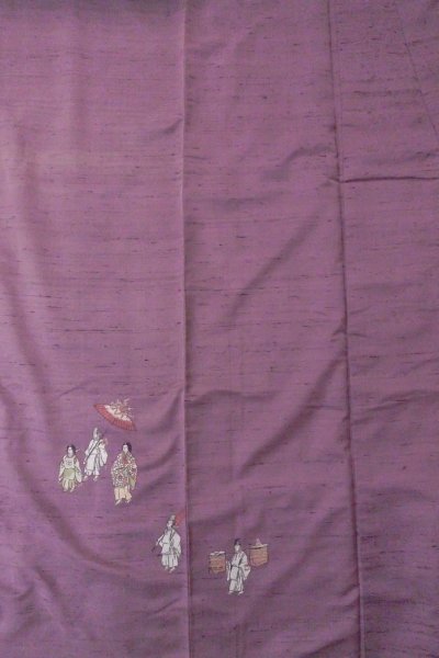 Photo4: O1126Z Used Japanese kimono Wisteria TSUKESAGE formal for women / Silk. People (Grade C) (4)