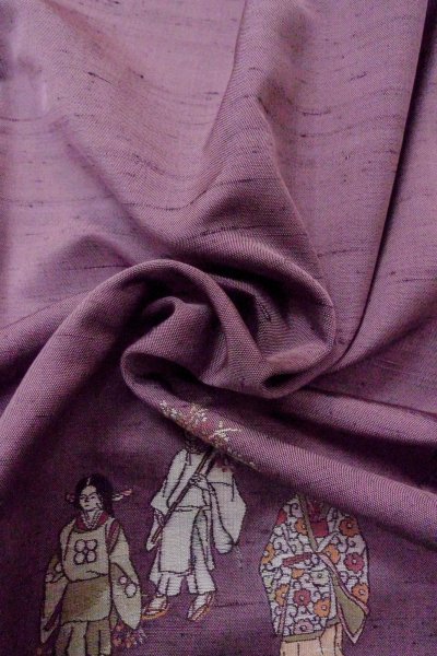 Photo15: O1126Z Used Japanese kimono Wisteria TSUKESAGE formal for women / Silk. People (Grade C) (15)
