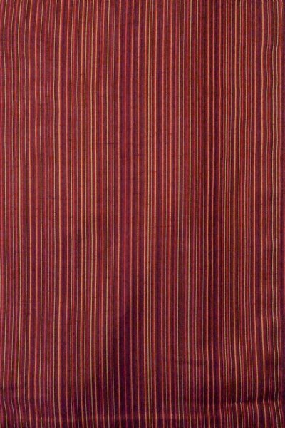 Photo4: Mint O1127A Vintage Japanese kimono Brown TSUMUGI pongee for women / Silk. Stripes (Grade A) (4)
