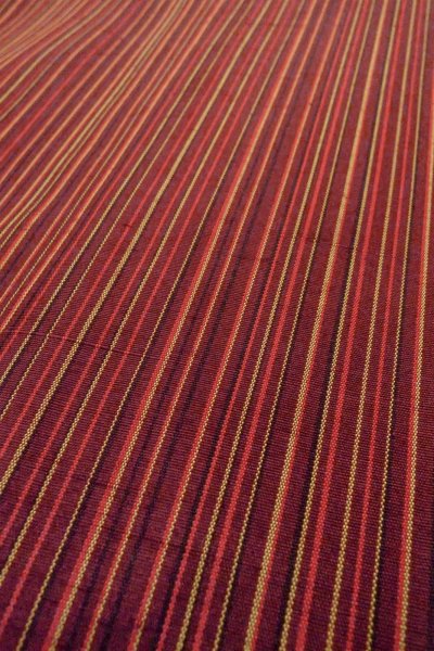 Photo8: Mint O1127A Vintage Japanese kimono Brown TSUMUGI pongee for women / Silk. Stripes (Grade A) (8)