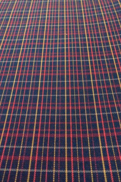 Photo9: O1127B Vintage Japanese kimono Black TSUMUGI pongee for women / Silk. Plaid Checks (Grade A) (9)