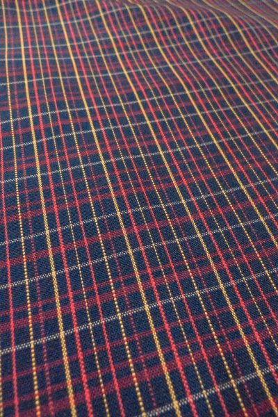 Photo10: O1127B Vintage Japanese kimono Black TSUMUGI pongee for women / Silk. Plaid Checks (Grade A) (10)