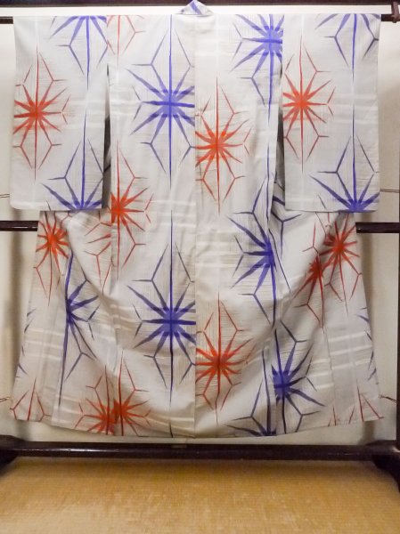 Photo1: O1127C Antique Japanese kimono Light Gray HITOE unlined for women / Silk. Line (Grade D) (1)