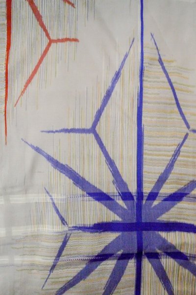 Photo3: O1127C Antique Japanese kimono Light Gray HITOE unlined for women / Silk. Line (Grade D) (3)