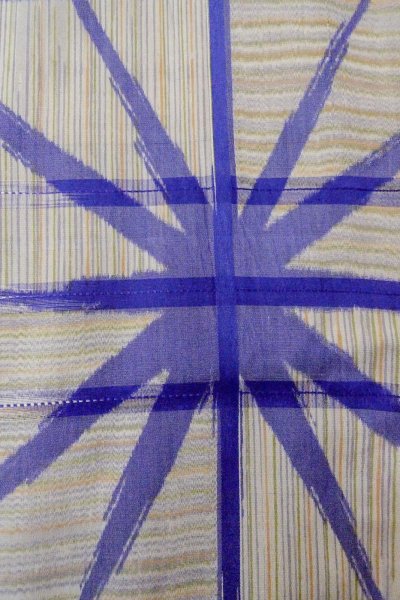 Photo6: O1127C Antique Japanese kimono Light Gray HITOE unlined for women / Silk. Line (Grade D) (6)