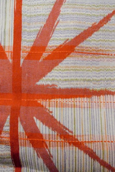 Photo7: O1127C Antique Japanese kimono Light Gray HITOE unlined for women / Silk. Line (Grade D) (7)