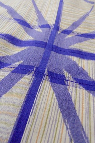 Photo9: O1127C Antique Japanese kimono Light Gray HITOE unlined for women / Silk. Line (Grade D) (9)