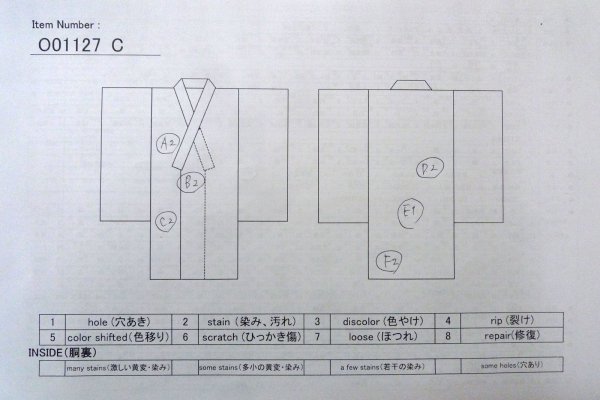 Photo14: O1127C Antique Japanese kimono Light Gray HITOE unlined for women / Silk. Line (Grade D) (14)