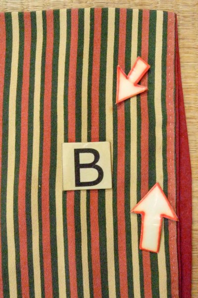 Photo15: O1127D Vintage Japanese kimono Green KOMON dyed for women / Silk. Stripes (Grade B) (15)