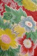 Photo8: O1205A Antique Japanese kimono Dark Red HAORI short jacket for women / Silk. Flower (Grade D) (8)
