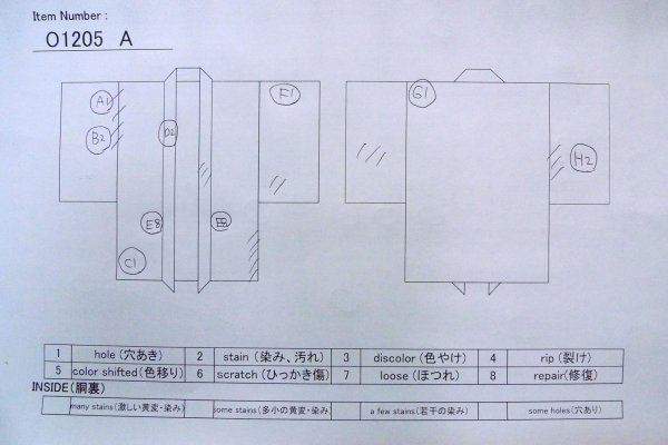 Photo14: O1205A Antique Japanese kimono Dark Red HAORI short jacket for women / Silk. Flower (Grade D) (14)