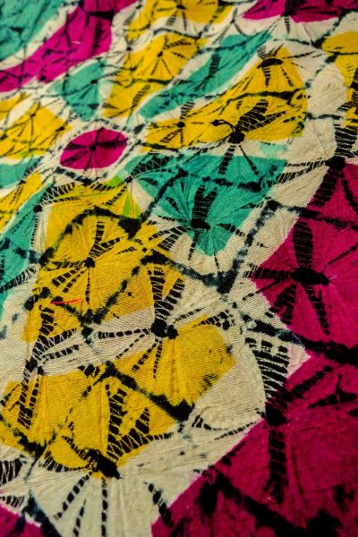 Photo9: O1205C Antique Japanese kimono Vivid Teal HAORI short jacket for women / Silk. Wheel, The thread is partially loose. (Grade D) (9)