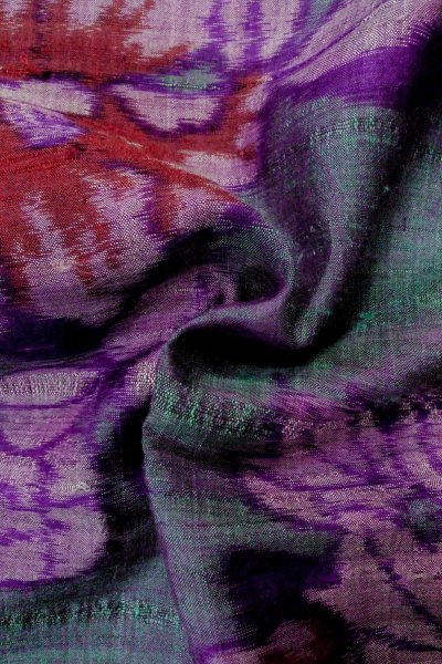 Photo11: Mint O1205H Antique Japanese kimono Dark Teal HAORI short jacket for women / Silk. Peony, Iridescent color (Grade A) (11)