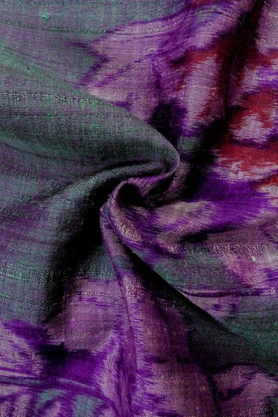 Photo12: Mint O1205H Antique Japanese kimono Dark Teal HAORI short jacket for women / Silk. Peony, Iridescent color (Grade A) (12)