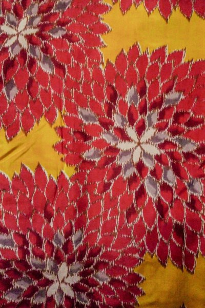 Photo3: O1205J Antique Japanese kimono Dark Red HAORI short jacket for women / Silk. Flower (Grade C) (3)