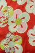 Photo5: O1205J Antique Japanese kimono Dark Red HAORI short jacket for women / Silk. Flower (Grade C) (5)