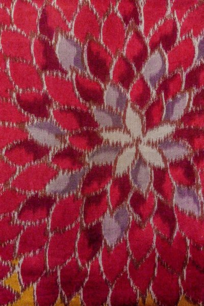 Photo8: O1205J Antique Japanese kimono Dark Red HAORI short jacket for women / Silk. Flower (Grade C) (8)