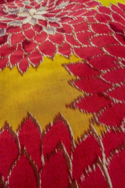 Photo12: O1205J Antique Japanese kimono Dark Red HAORI short jacket for women / Silk. Flower (Grade C) (12)