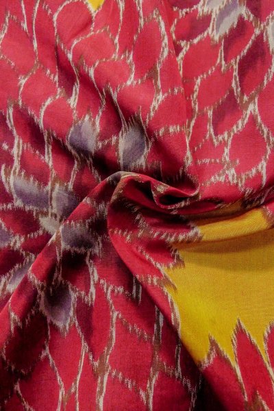 Photo13: O1205J Antique Japanese kimono Dark Red HAORI short jacket for women / Silk. Flower (Grade C) (13)