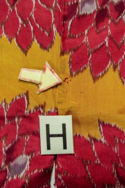 Photo23: O1205J Antique Japanese kimono Dark Red HAORI short jacket for women / Silk. Flower (Grade C) (23)