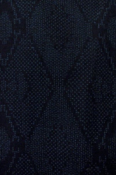 Photo6: Mint O1209B Vintage Japanese kimono Dark Navy Blue TSUMUGI pongee for women / Silk. Dapple pattern (Grade A) (6)