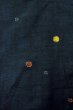 Photo3: O1209C Vintage Japanese kimono Dark Navy Blue TSUMUGI pongee for women / Silk. Abstract pattern (Grade B) (3)