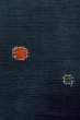 Photo6: O1209C Vintage Japanese kimono Dark Navy Blue TSUMUGI pongee for women / Silk. Abstract pattern (Grade B) (6)