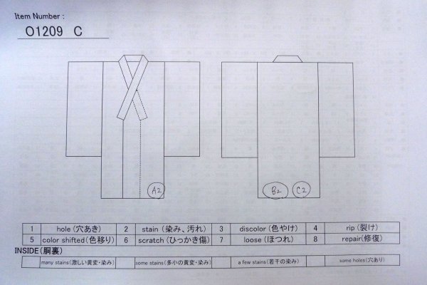 Photo13: O1209C Vintage Japanese kimono Dark Navy Blue TSUMUGI pongee for women / Silk. Abstract pattern (Grade B) (13)