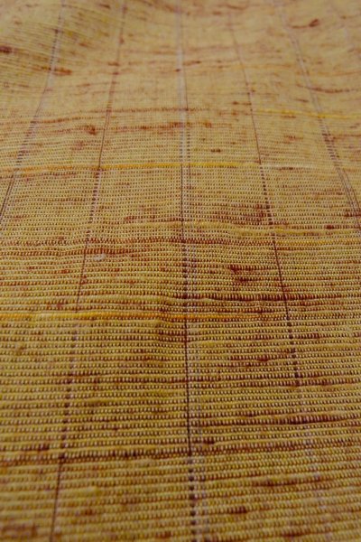 Photo9: Mint O1209D Vintage Japanese kimono Light Brown YONEZAWA-TSUMUGI for women / Silk. Stripes (Grade A) (9)