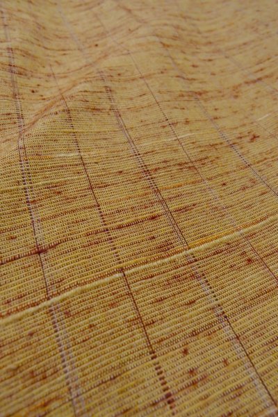 Photo10: Mint O1209D Vintage Japanese kimono Light Brown YONEZAWA-TSUMUGI for women / Silk. Stripes (Grade A) (10)