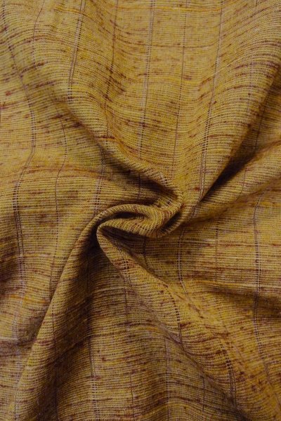 Photo11: Mint O1209D Vintage Japanese kimono Light Brown YONEZAWA-TSUMUGI for women / Silk. Stripes (Grade A) (11)