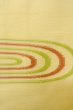 Photo7: O1209F Vintage Japanese kimono Pale Yellow TSUMUGI pongee for women / Silk. Swirl (Grade B) (7)