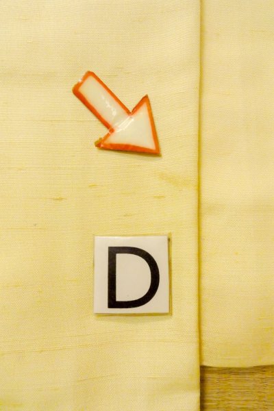 Photo17: O1209F Vintage Japanese kimono Pale Yellow TSUMUGI pongee for women / Silk. Swirl (Grade B) (17)