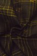 Photo12: Mint O1209G Used Japanese kimono Dark Brown KUMEJIMA-TSUMUGI for women / Silk. Plaid Checks (Grade A) (12)