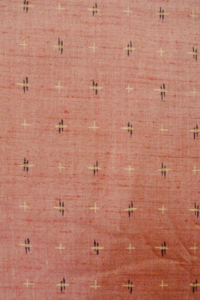 Photo5: Mint O1209H Vintage Japanese kimono Reddish Pink TSUMUGI pongee for women / Silk. Cross (Grade A) (5)