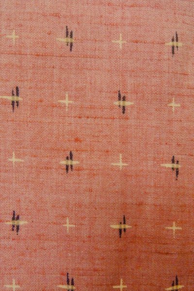 Photo6: Mint O1209H Vintage Japanese kimono Reddish Pink TSUMUGI pongee for women / Silk. Cross (Grade A) (6)