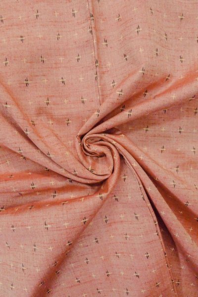 Photo11: Mint O1209H Vintage Japanese kimono Reddish Pink TSUMUGI pongee for women / Silk. Cross (Grade A) (11)