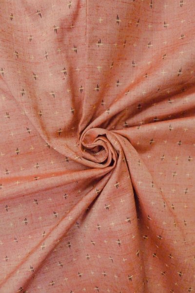 Photo12: Mint O1209H Vintage Japanese kimono Reddish Pink TSUMUGI pongee for women / Silk. Cross (Grade A) (12)