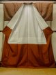 Photo2: Mint O1209I Vintage Japanese kimono Reddish Brown TSUMUGI pongee for women / Silk. Diamond-shaped flowers (Grade A) (2)