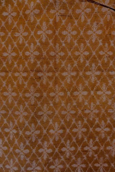 Photo3: Mint O1209I Vintage Japanese kimono Reddish Brown TSUMUGI pongee for women / Silk. Diamond-shaped flowers (Grade A) (3)