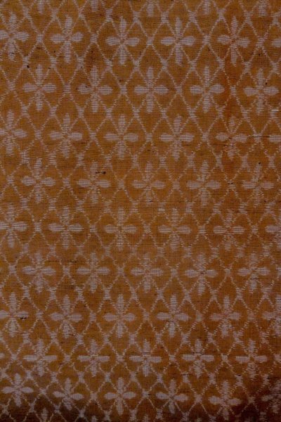 Photo4: Mint O1209I Vintage Japanese kimono Reddish Brown TSUMUGI pongee for women / Silk. Diamond-shaped flowers (Grade A) (4)