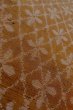 Photo9: Mint O1209I Vintage Japanese kimono Reddish Brown TSUMUGI pongee for women / Silk. Diamond-shaped flowers (Grade A) (9)