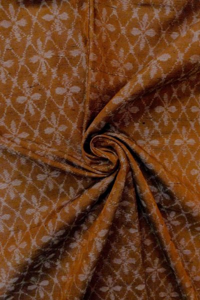 Photo12: Mint O1209I Vintage Japanese kimono Reddish Brown TSUMUGI pongee for women / Silk. Diamond-shaped flowers (Grade A) (12)
