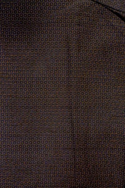 Photo3: Mint O1209J Vintage Japanese kimono Dark Black TSUMUGI pongee for women / Silk. Tortoise-shell pattern(Hexagonal pattern) (Grade A) (3)