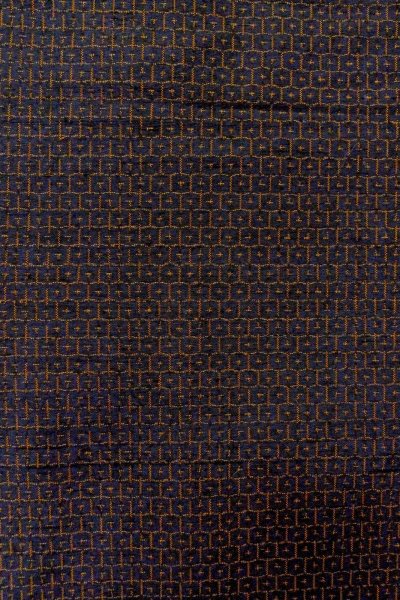 Photo5: Mint O1209J Vintage Japanese kimono Dark Black TSUMUGI pongee for women / Silk. Tortoise-shell pattern(Hexagonal pattern) (Grade A) (5)