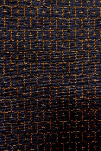 Photo7: Mint O1209J Vintage Japanese kimono Dark Black TSUMUGI pongee for women / Silk. Tortoise-shell pattern(Hexagonal pattern) (Grade A) (7)