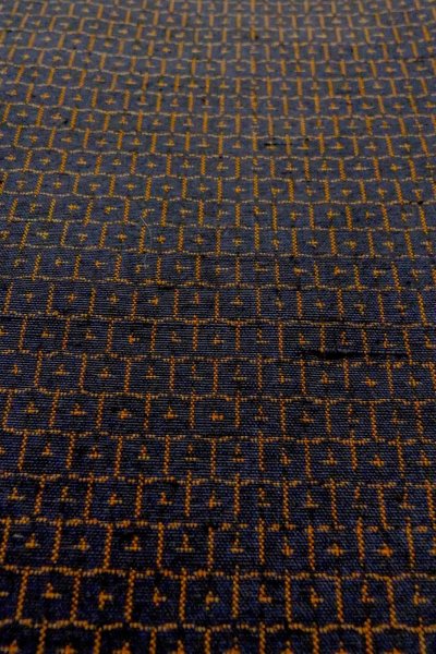 Photo10: Mint O1209J Vintage Japanese kimono Dark Black TSUMUGI pongee for women / Silk. Tortoise-shell pattern(Hexagonal pattern) (Grade A) (10)